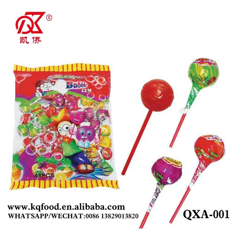 21g Fruit Bubble Gum Lollipop Candy Ball
