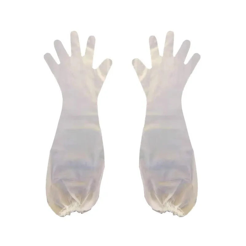 Wholesale Fishery animal husbandry factory 60cm arm guard food grade household beauty salon cleaning care long sleeve CPE gloves