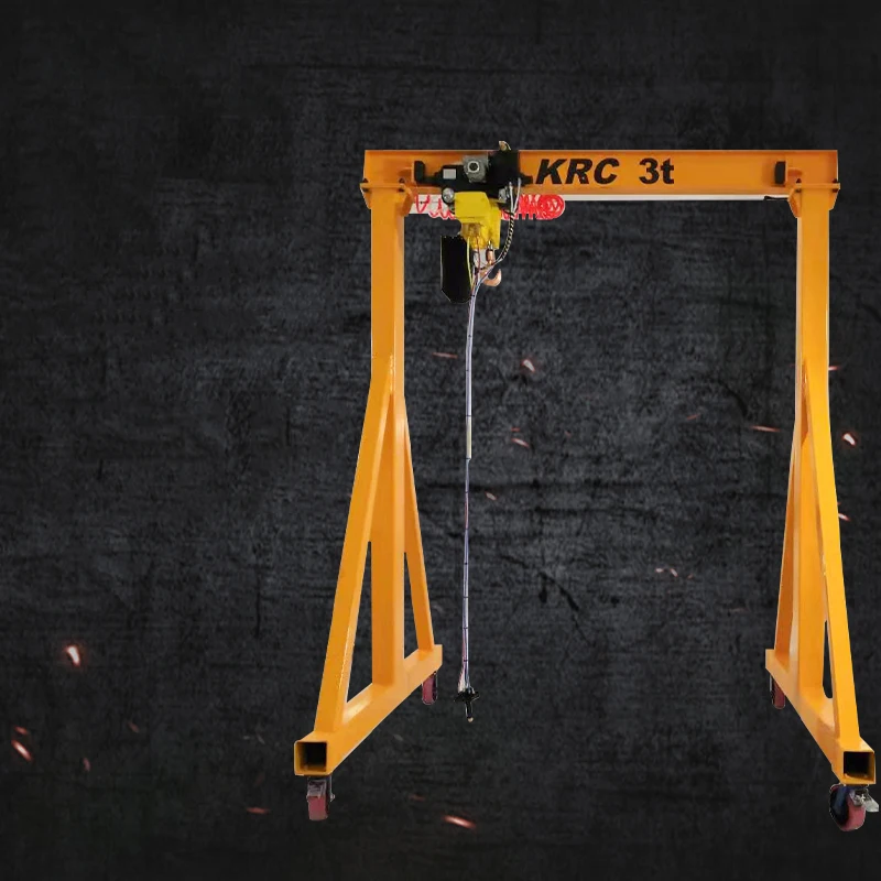 Reliable single girder Frame Suspended Rail Gantry Crane 2 - 5 10 Ton with 4 wheels