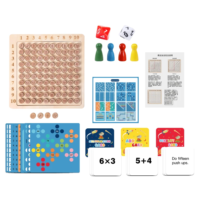 Premium Quality Early Education Math Toys Interactive plywood Activity Board Games for 12 Months+ Children