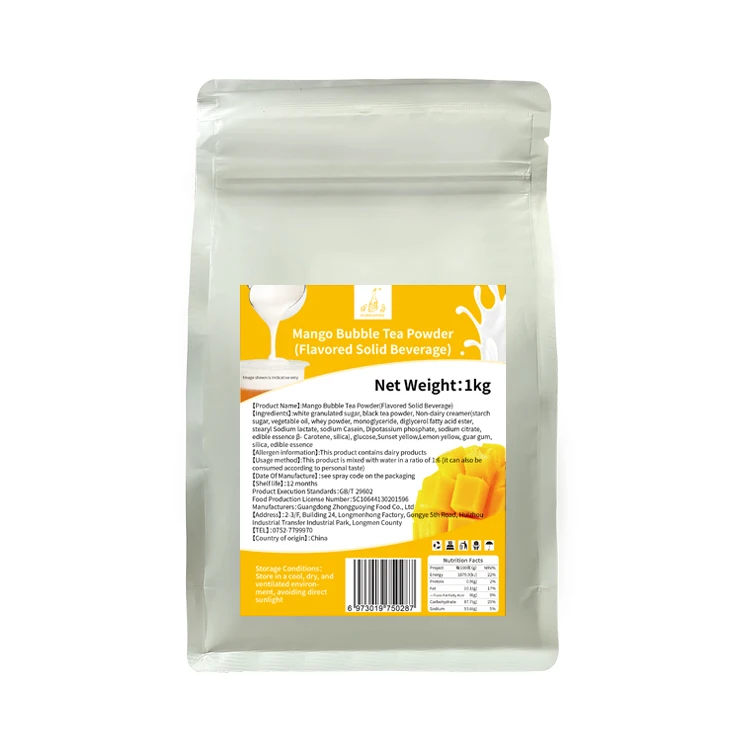 Factory Supply 1KG Premix Powder Mango Flavored for Bubble Tea
