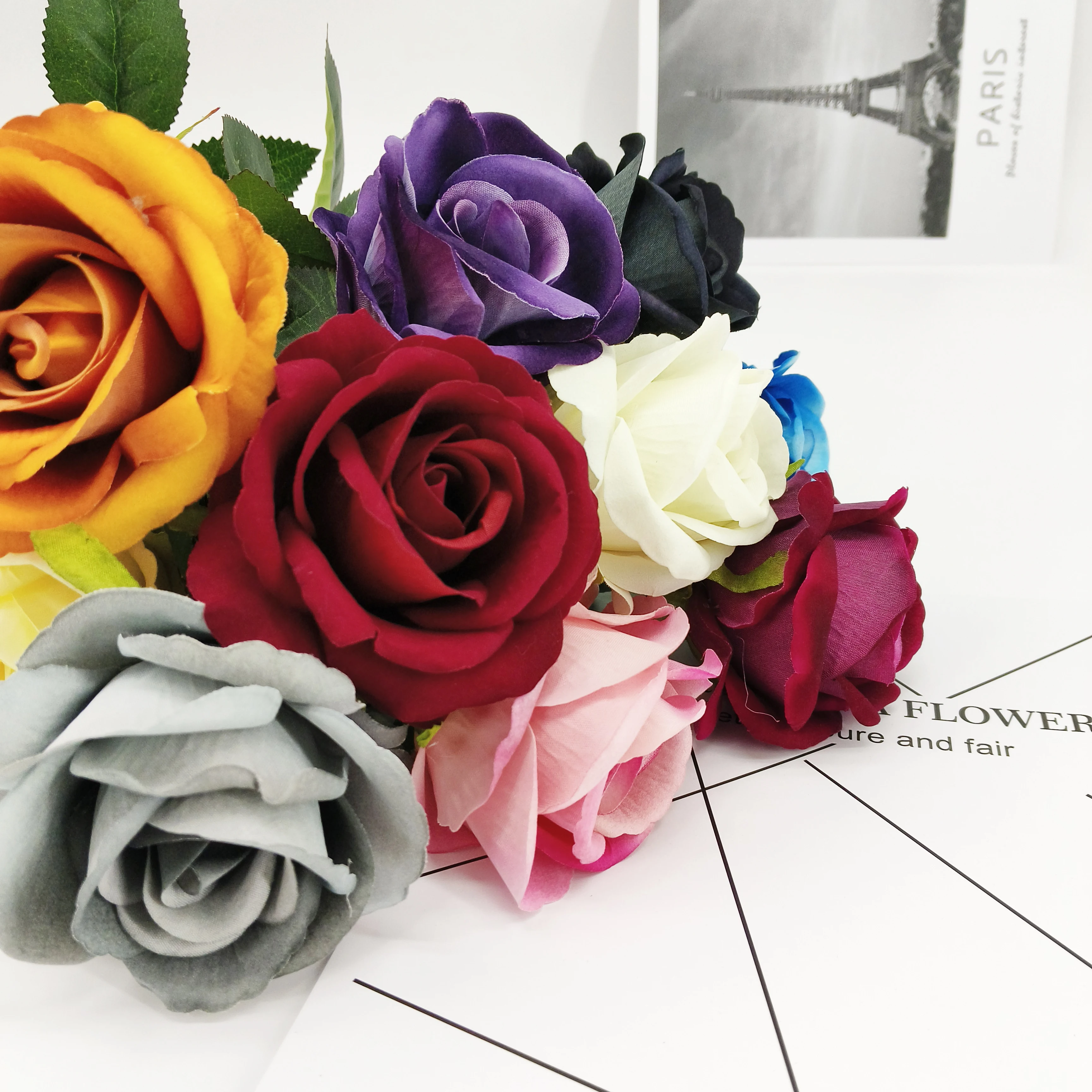 Wholesale artificial flower balls Natural Real Touch centerpiece flower red rose for  home wedding decoration