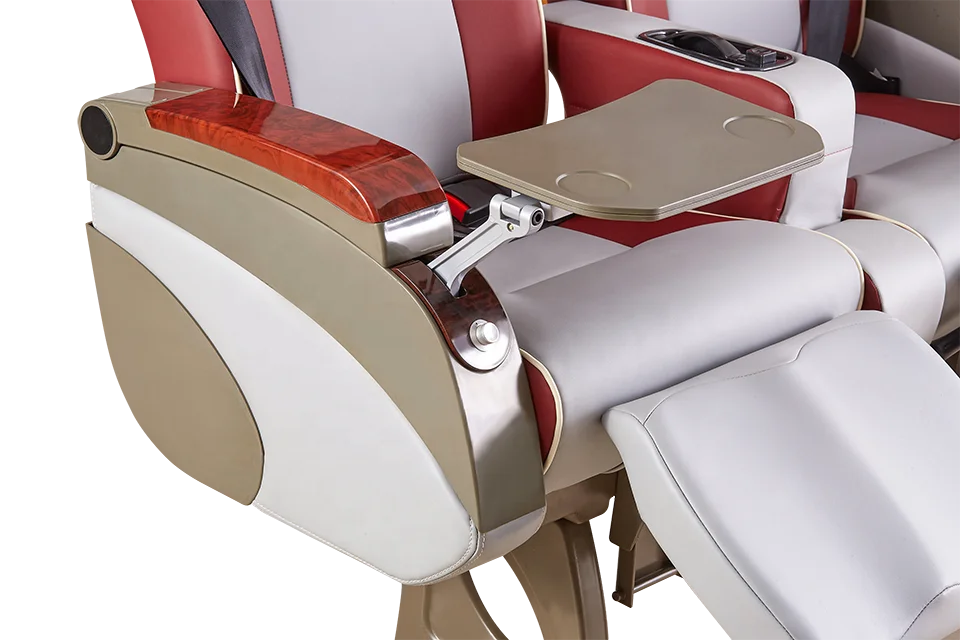 vip soft luxury bus seat with headrest and food table