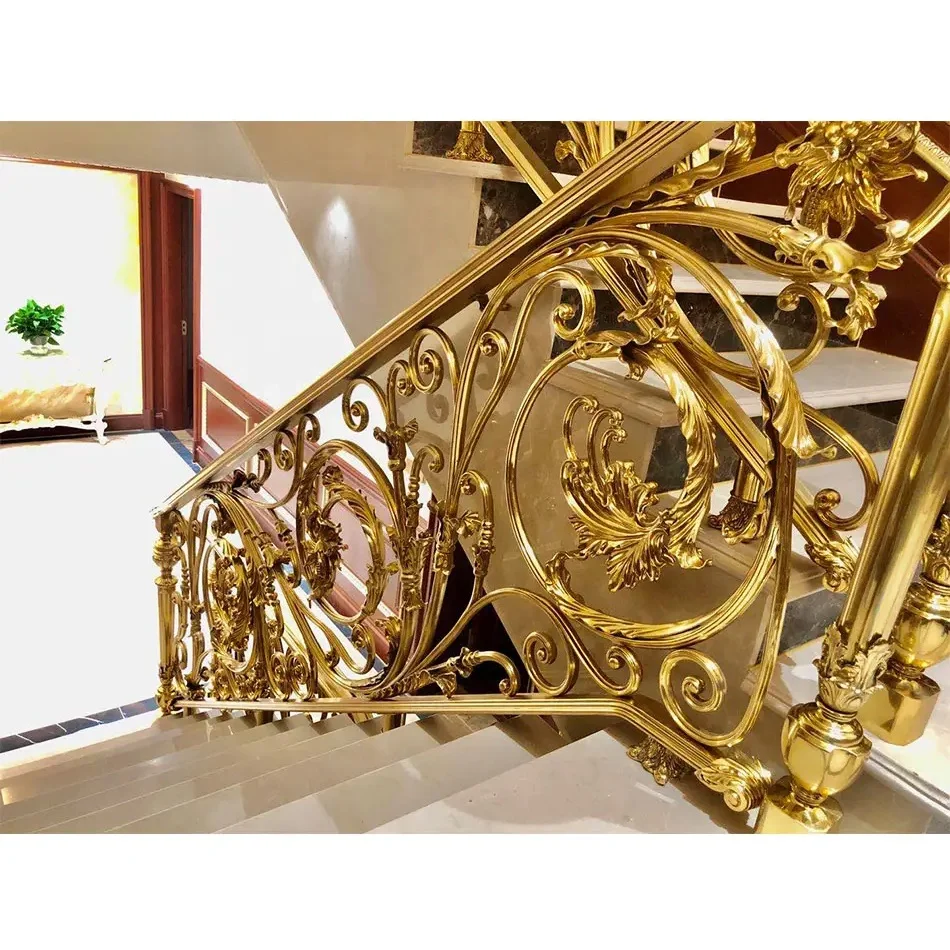 Custom wrought iron stair railing designs spiral/curved staircase handrail design