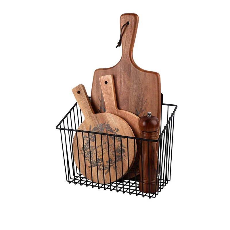 KItchen metal ventilated large space storage screw fixed wire basket