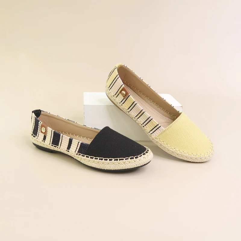 FACTORY,MANUFACTORY,FABRICA HIGH QUALITY OEM ODM New Arrival  espadrilles Ballet Designer Slip on Casual Soft Comfortable round Toe Flat Ladies Shoes for Women