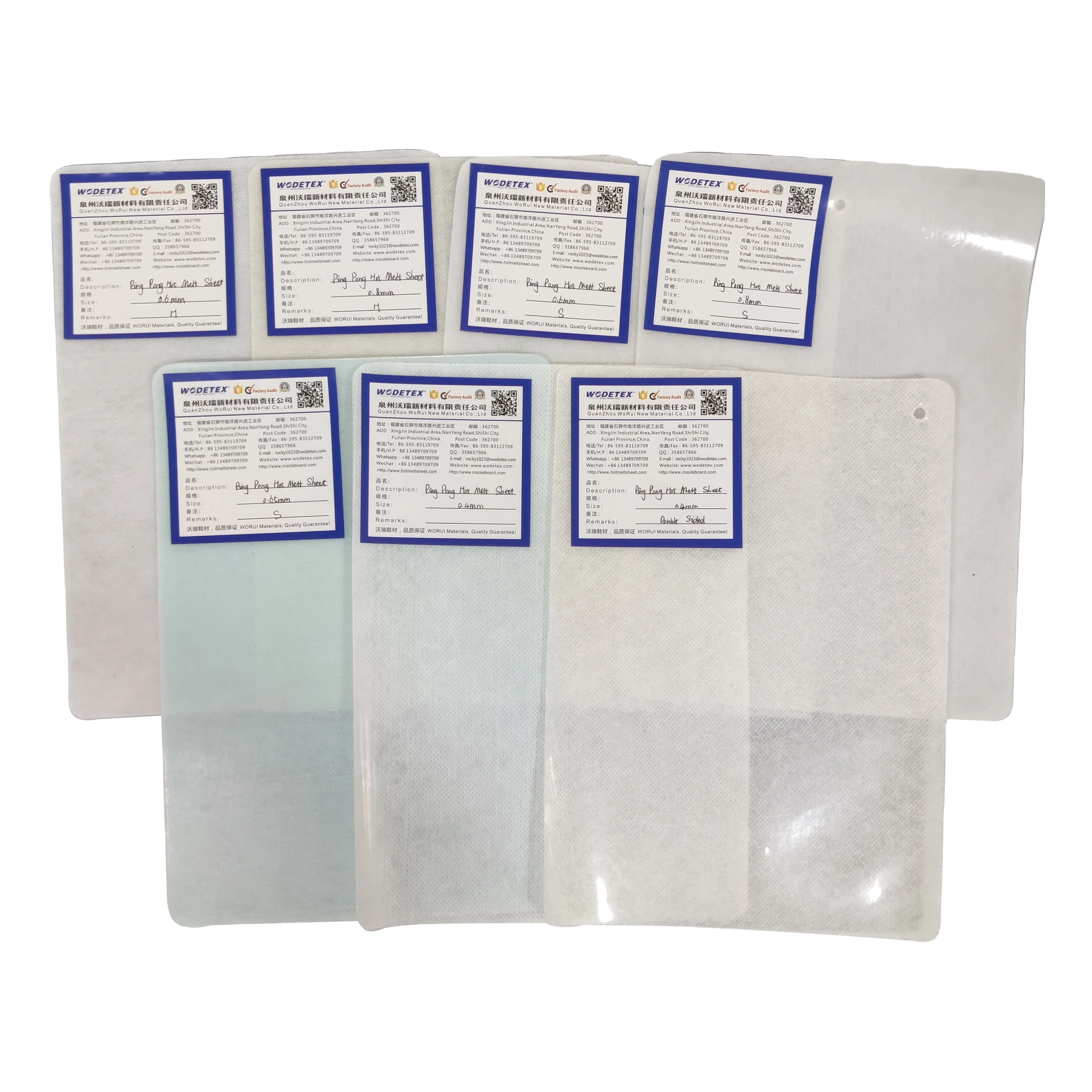 Двусторонний Лист горячего расплава для пинг-понга из сырья с гидросцепляющей тканью для туфель и счетчика