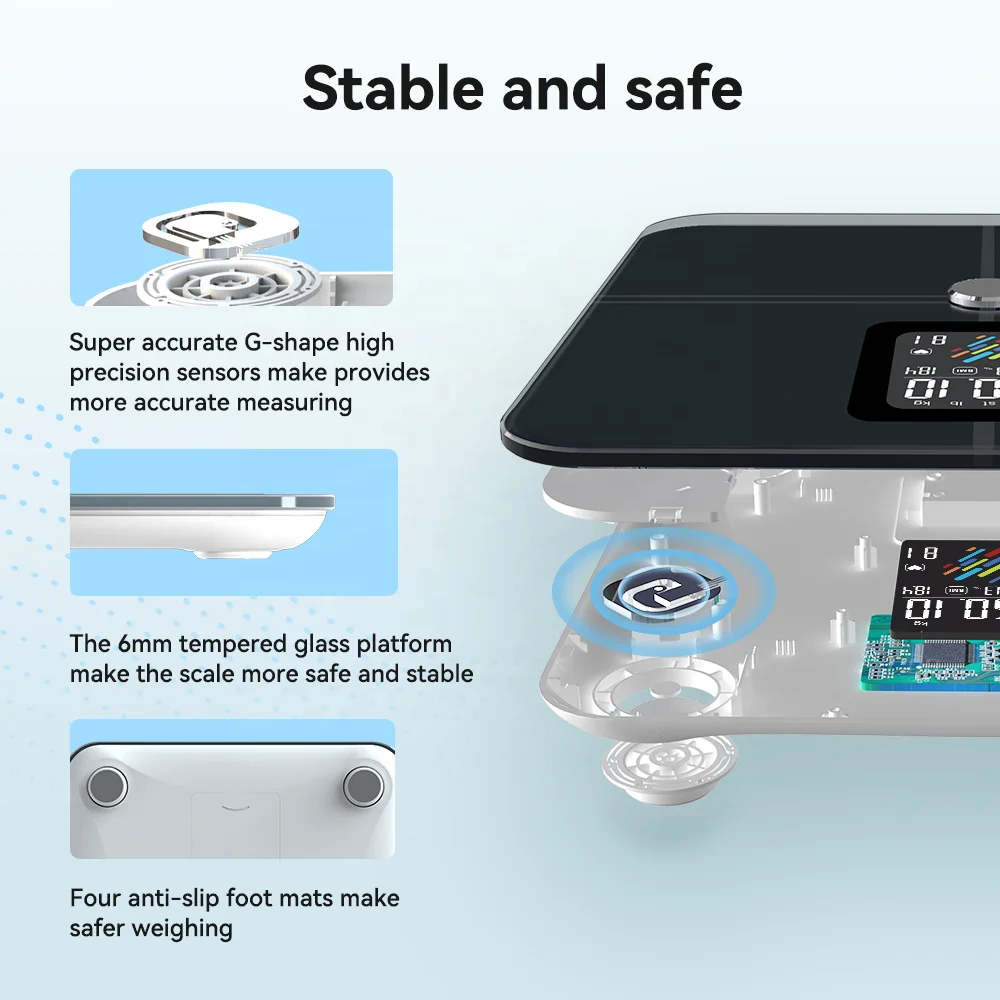 Body Fat Weight Scale Composition Analyzer Smart Wireless Digital Electronic Weighing Scales