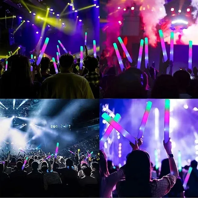 Christmas party colorful led flashing light glow stick flash glow cotton flashing foam stick
