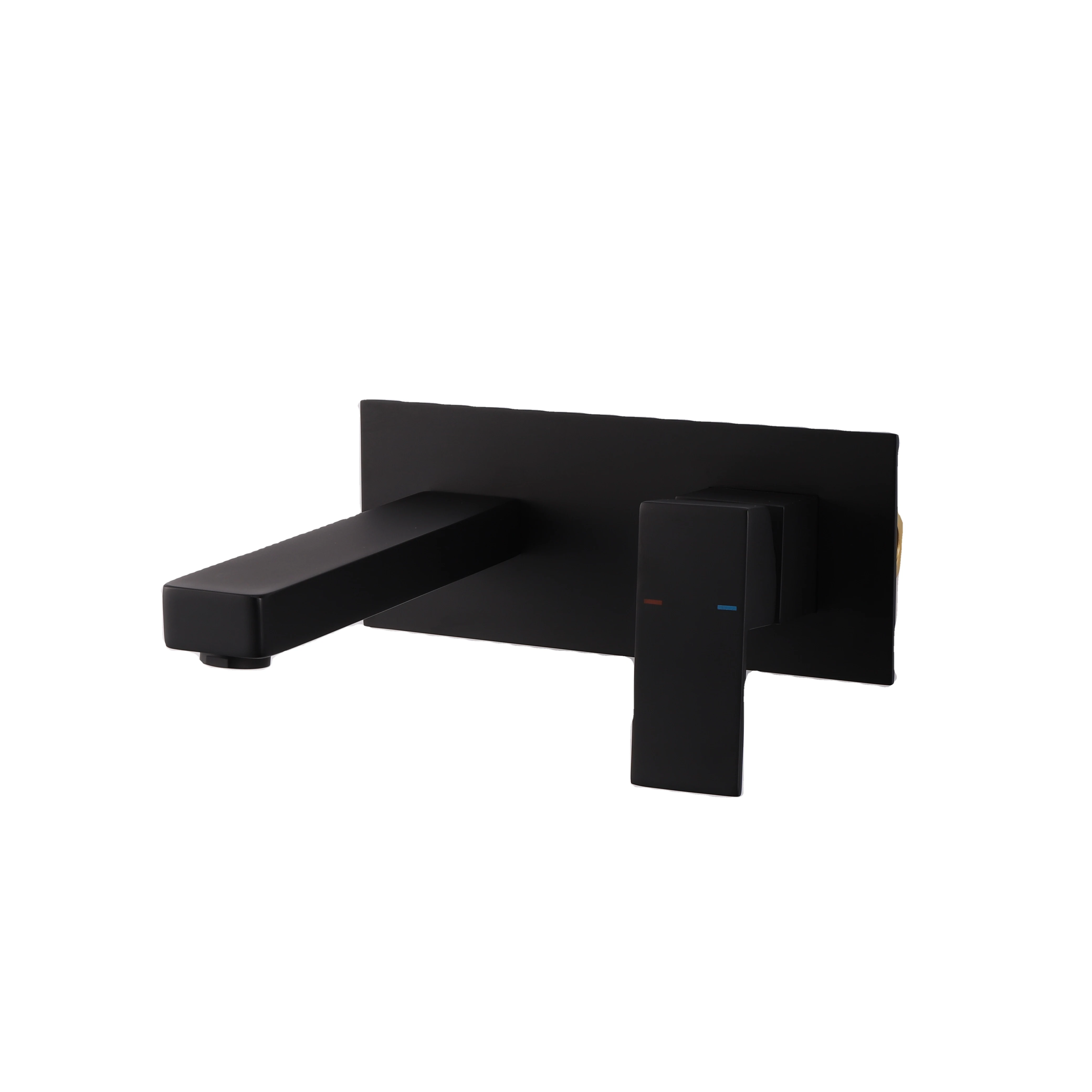 Contemporary Modern Design Matted Black Basin Faucet Mixer Wall Mounted Brass Fixture with Fashionable Style