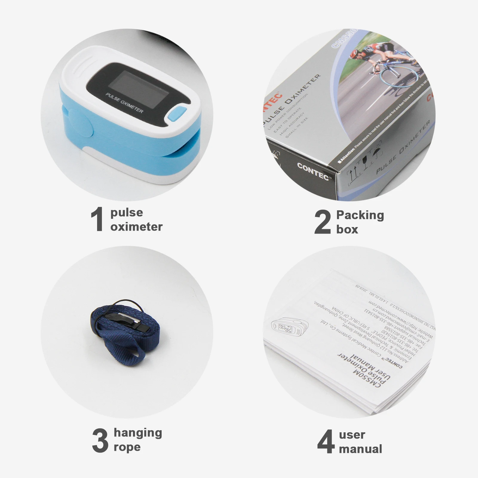 CONTEC CMS50NA Fingertip Pulse Oximeter Pulse Oxigen Meter Oximiter Sensor SPO2 Monitor Blood Oxygen