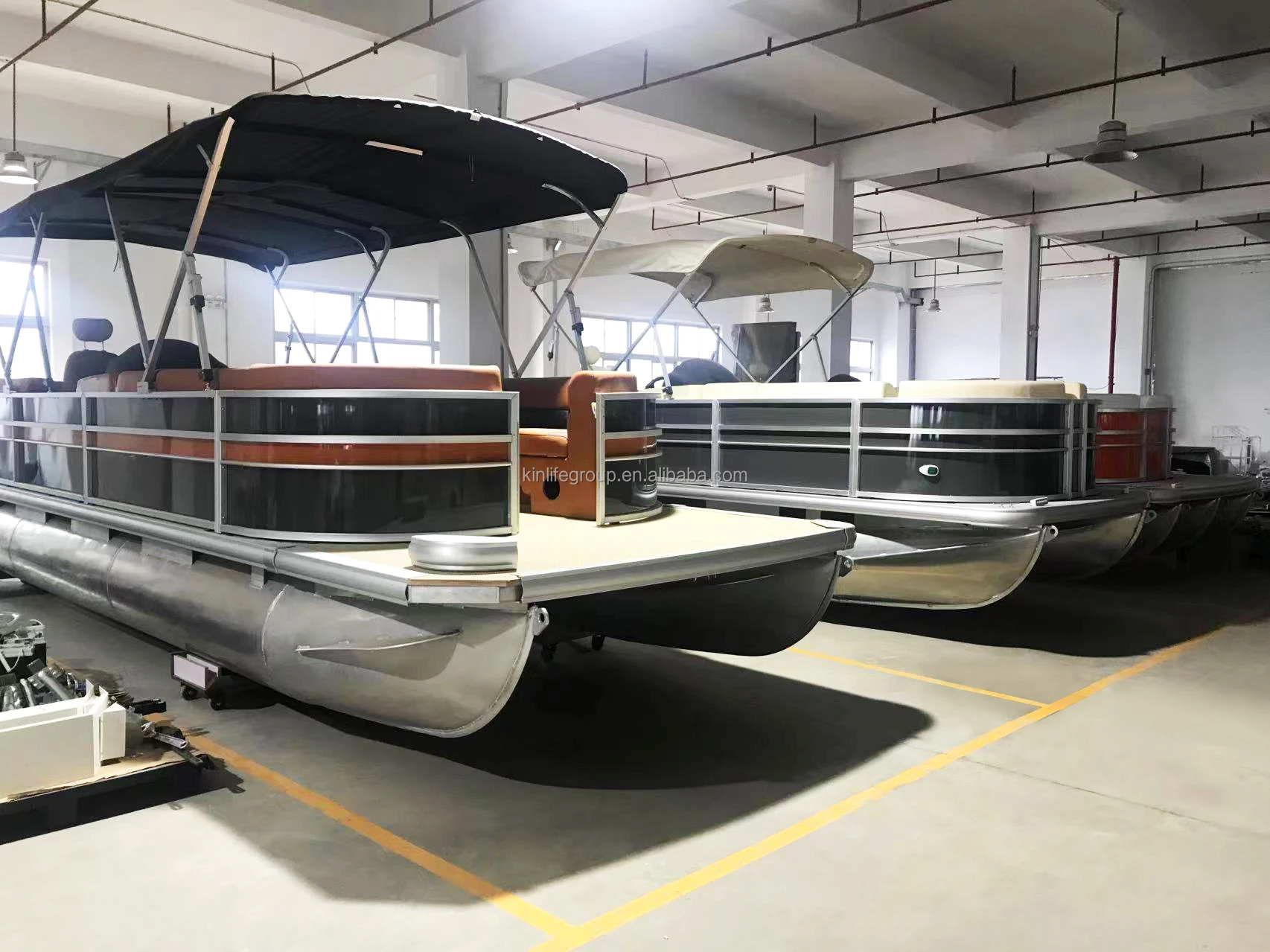2023 New Kinocean Party Barge Pontoon Boat Aluminum Electric Pontoon boatt With Motor For Sale