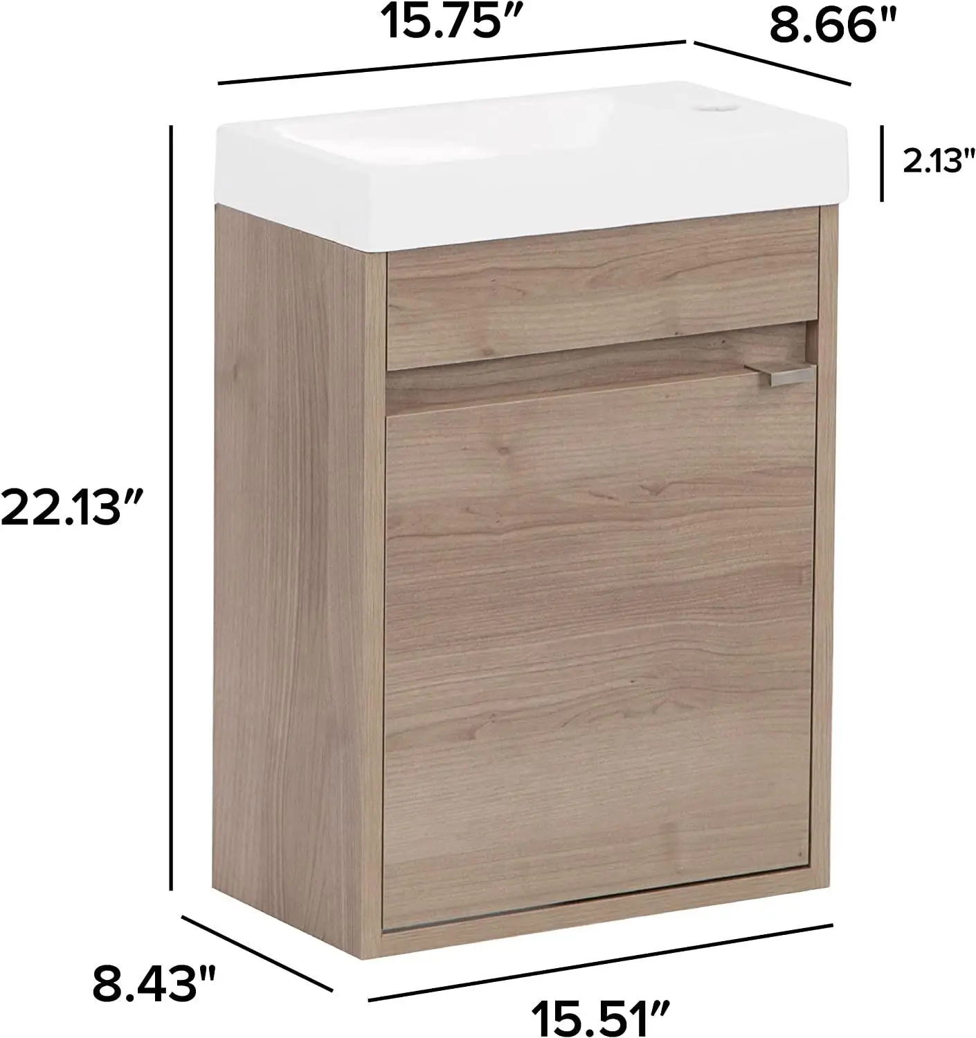 Индивидуальный туалетный столик для ванной комнаты с раковиной 15 75 дюймов. Ш x 8 66 дюйма D 22 13