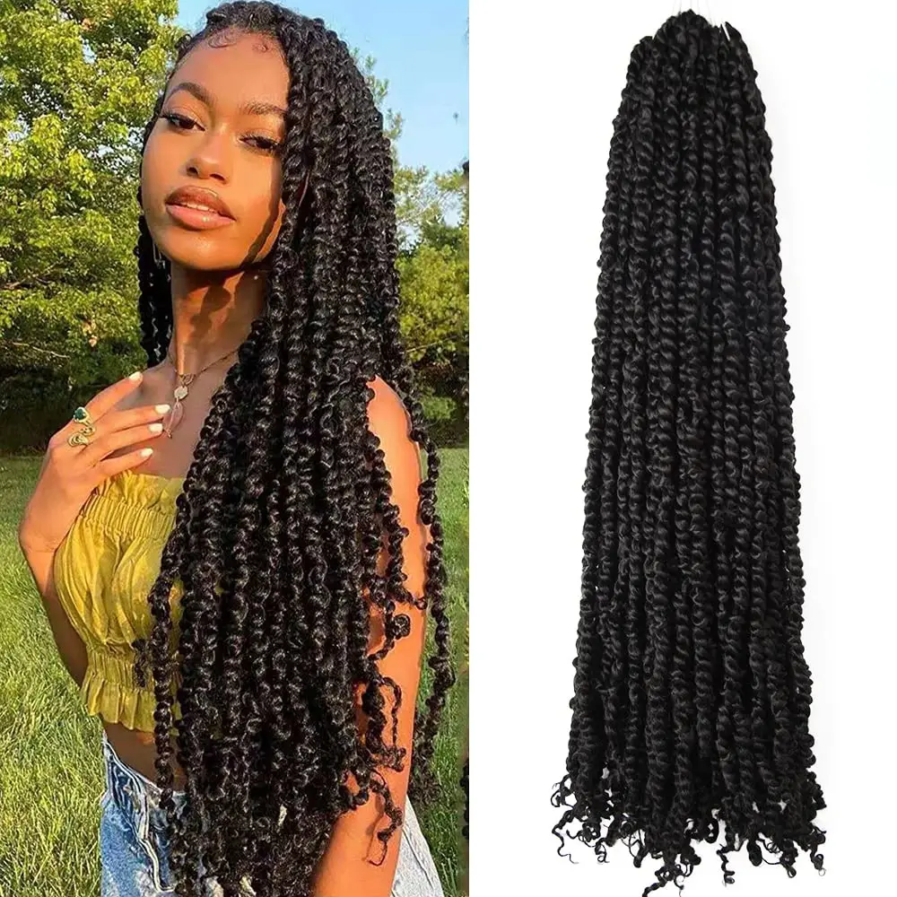 Passion Twist Hair 18inch Pre-Twisted Pre-Looped  Synthetic Crochet Hair Braids Braiding Hair Extension