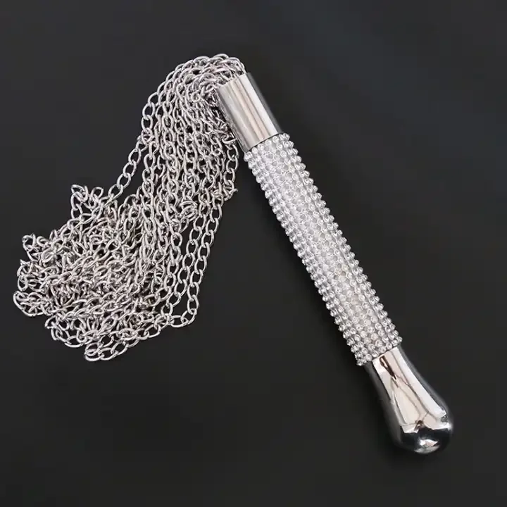 Adult goods whip flapping diamond handle iron chain mustache whip weighted chain