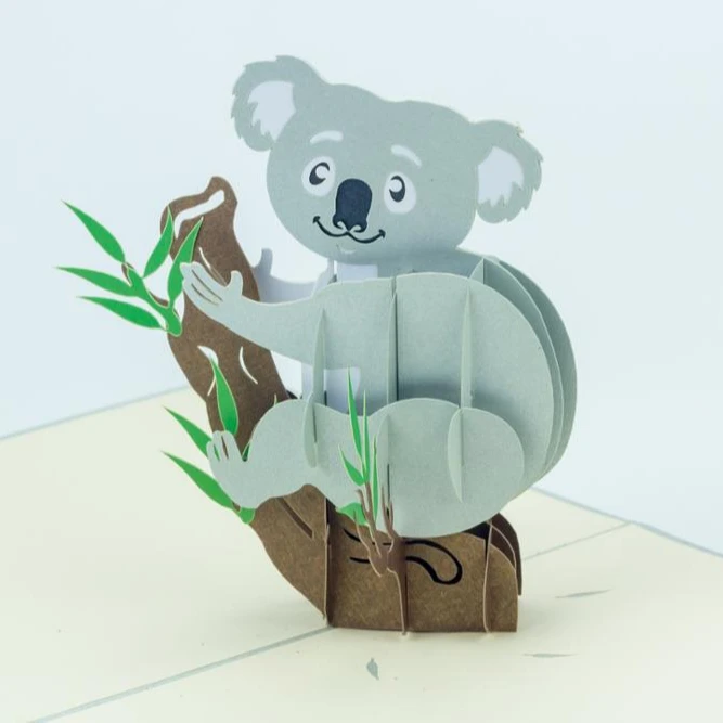 Австралия Коала всплывающая открытка 3D лазерная резка вьетнамская ручная работа спасибо Рождественская