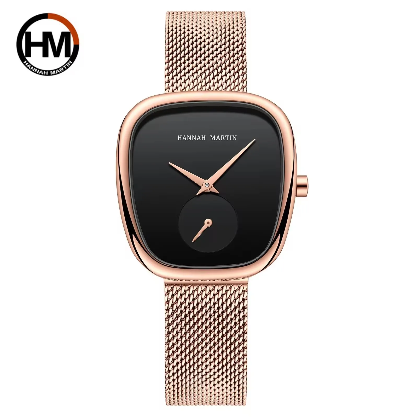 Hannah Martin 1251 Women Watch Japan Quartz Movement  Fashion Waterproof Rose Gold Stainless Steel Ladies Bracelet Watch Reloj