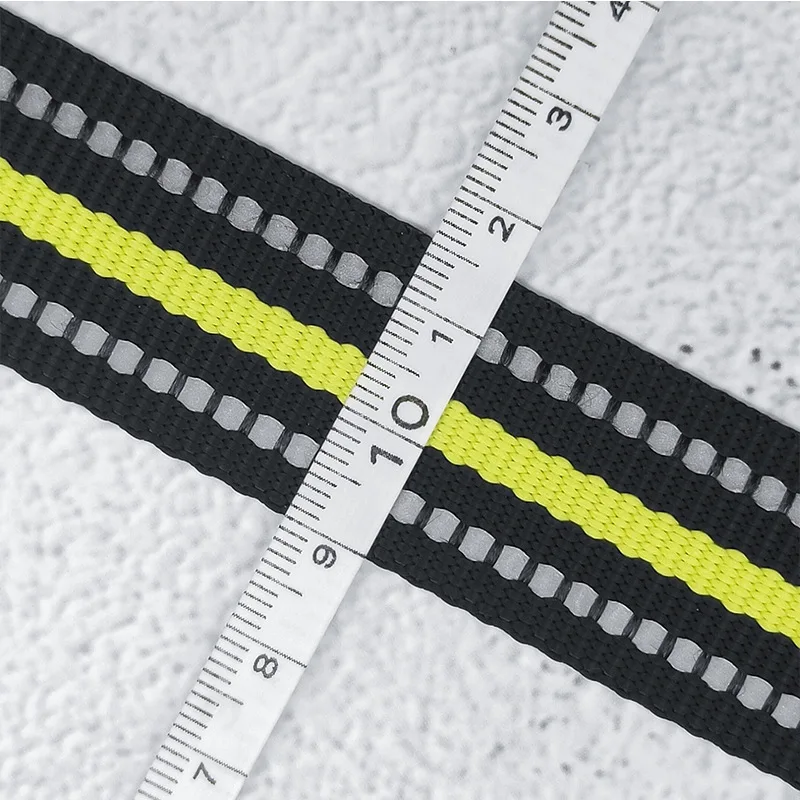 HT reflective strip woven belt pet traction belt shoe material luggage clothing accessories imitation nylon reflective strip