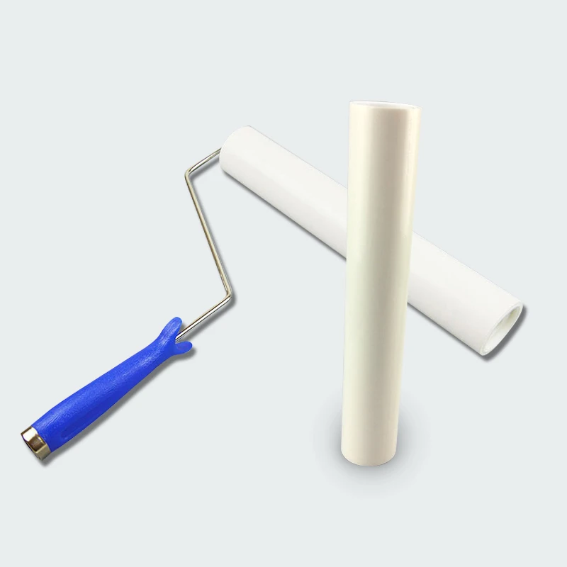 2022 10 Inch Reusable White Blue Cleanroom Silicone Dust Removal Sticky Roller