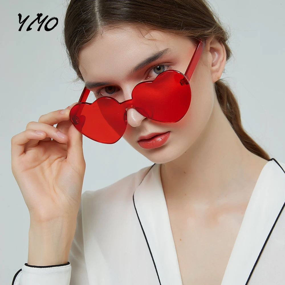 Trendy Heart Sunglasses Women Brand Designer New Fashion Cute Sexy Retro Vintage Colors Sun Glasses
