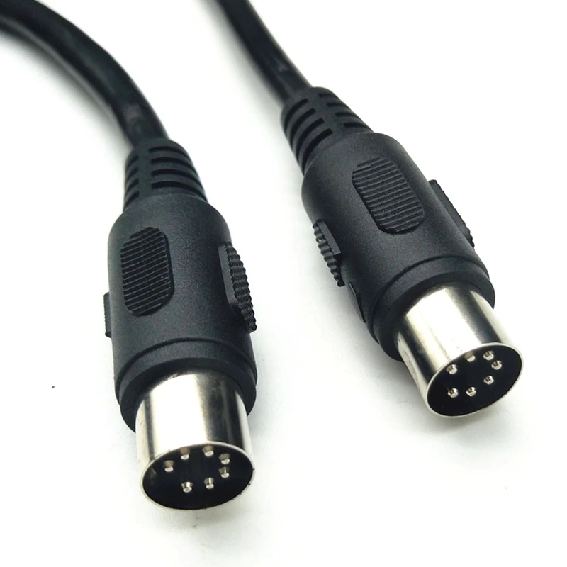 OEM custom black 7 PIN MINI DIN big din connector male to male midi extension cable
