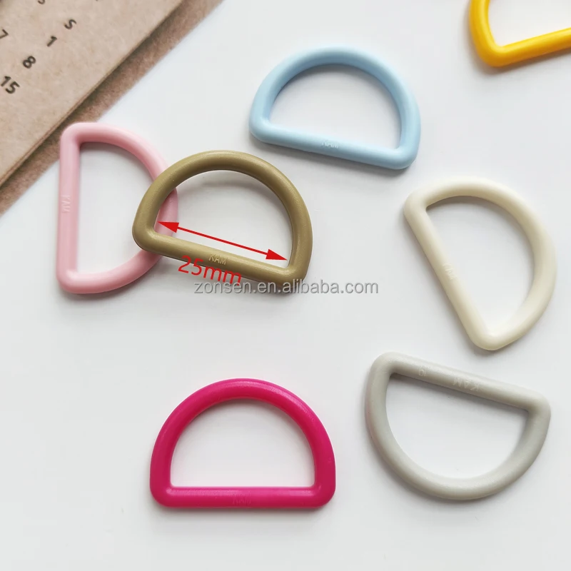 Stocked KAM 25MM Plastic Semi-Circle D Buckle D-shaped Ring Buckle For Backpacks