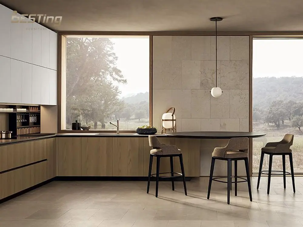 Australia modern new melamine/pvc full kitchen cabinet set sunmica designs