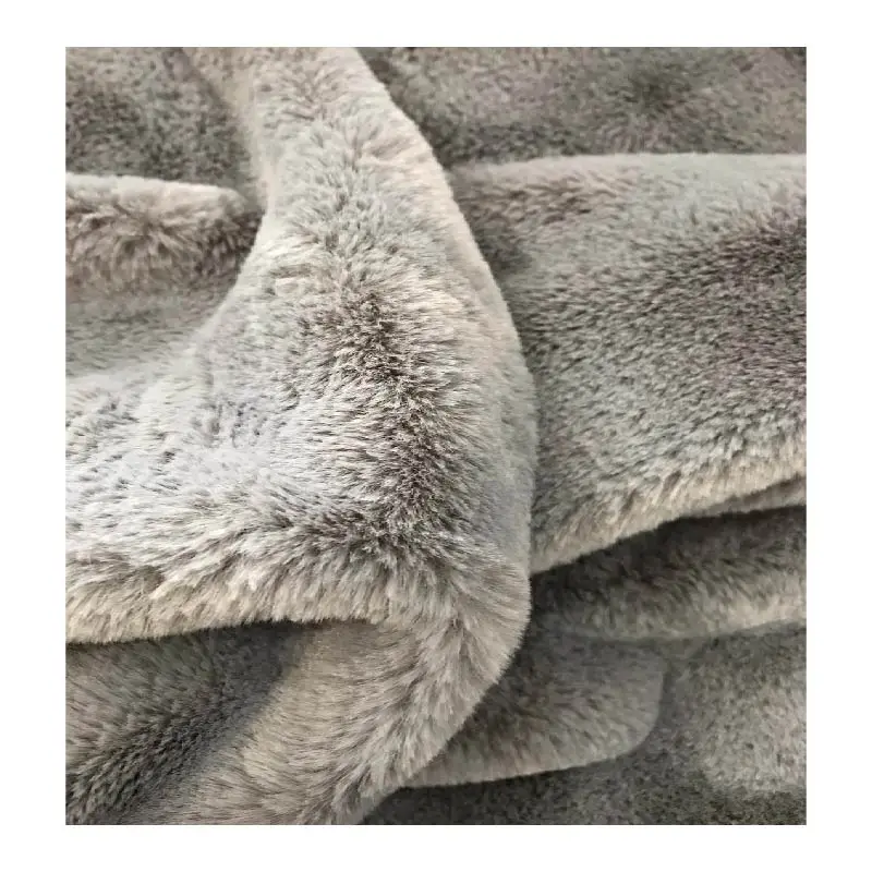 100% polyester fake rabbit fur fabric artificial fur plush fabric for vest