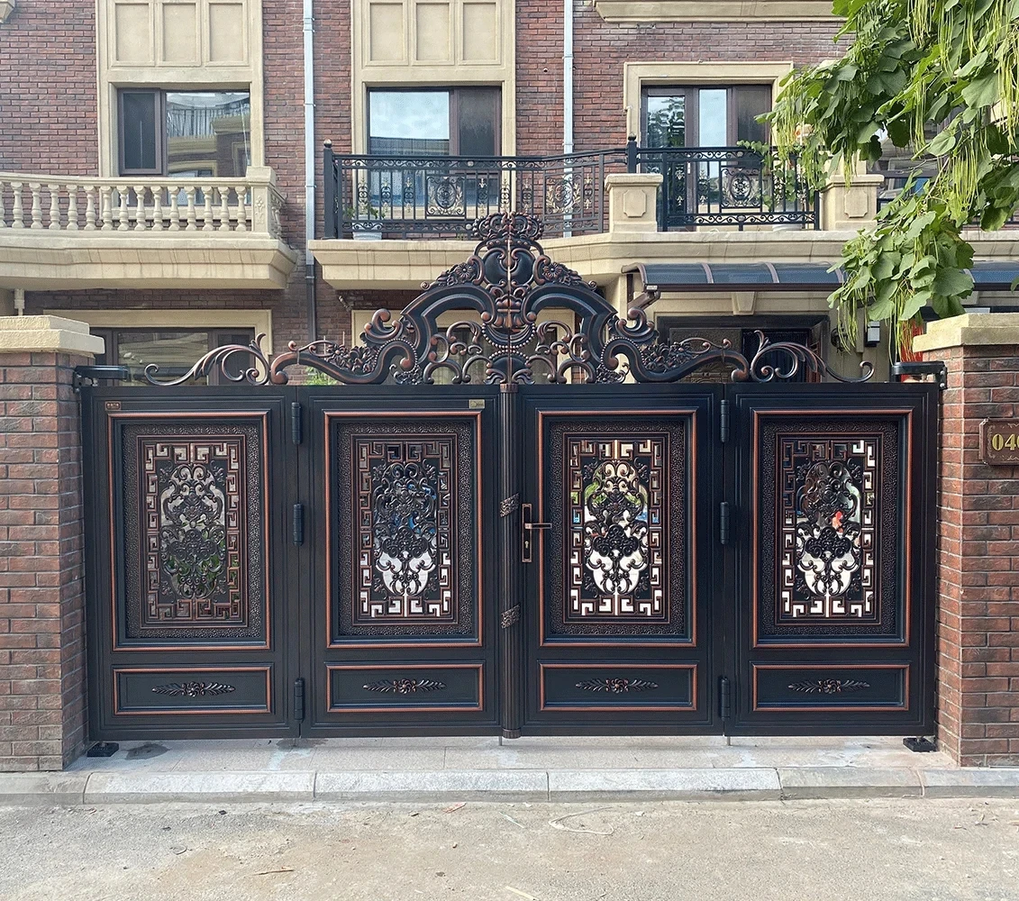 The factory sells aluminum art gates high quality aluminum entrance doors customized in various styles