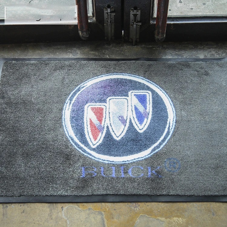 Non Slip PVC Backing Cut Pile Polyester Printed Door Mat Indoor Outdoor Mats
