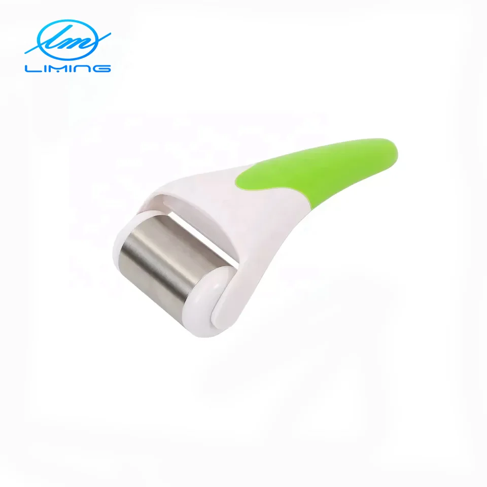 New popular Stainless Steel Leather Rolling ice roller skin face cool ice massager ice roller