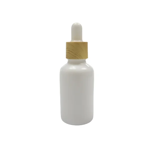 Luxury 2oz 10ml 30ml 50ml 100ml Empty Essential Oil Eye White Porcelain Glossy Glass Dropper Bottle With Pipette Gold Screw Lid