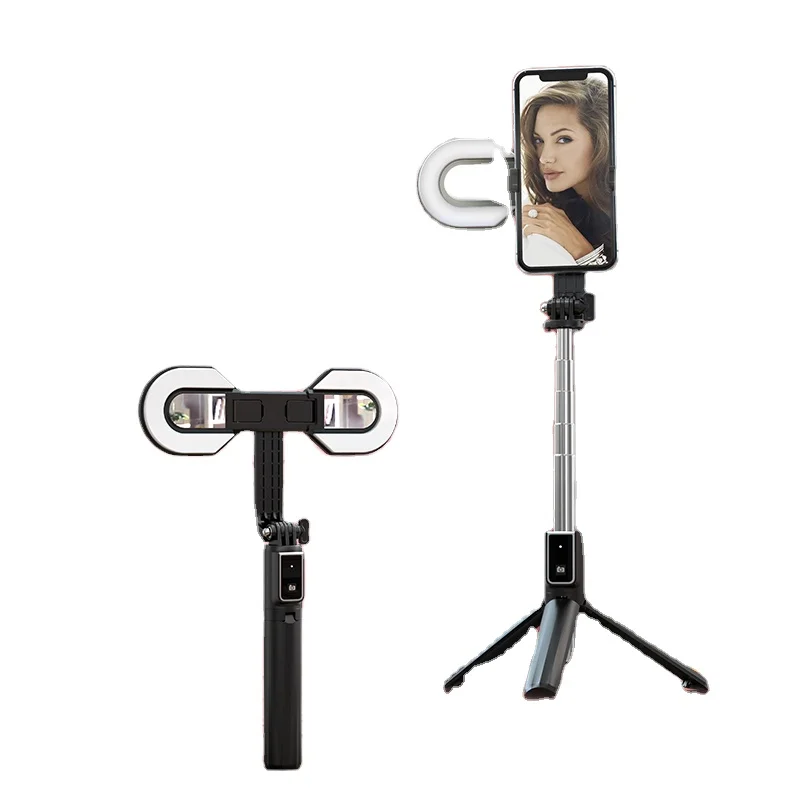 Double complement light beauty tripod selfie stick P40S-M horseshoe lights for camera shooting fill light