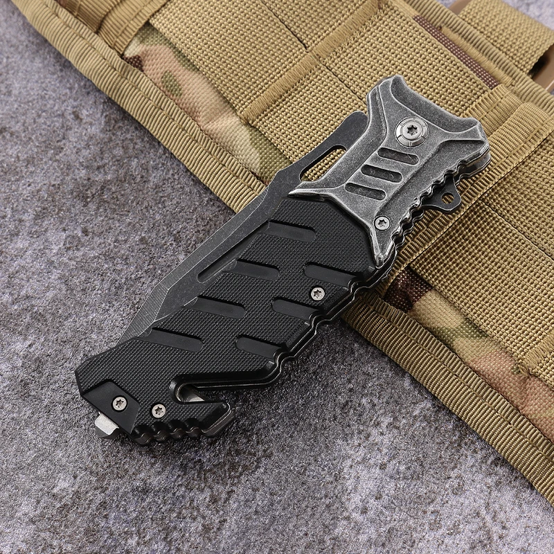Free Sample New Camping Wholesale 3Cr13 Steel Black Blade G10 Handle Tactical Survival Hunting Knife Pocket Knife Folded Knives