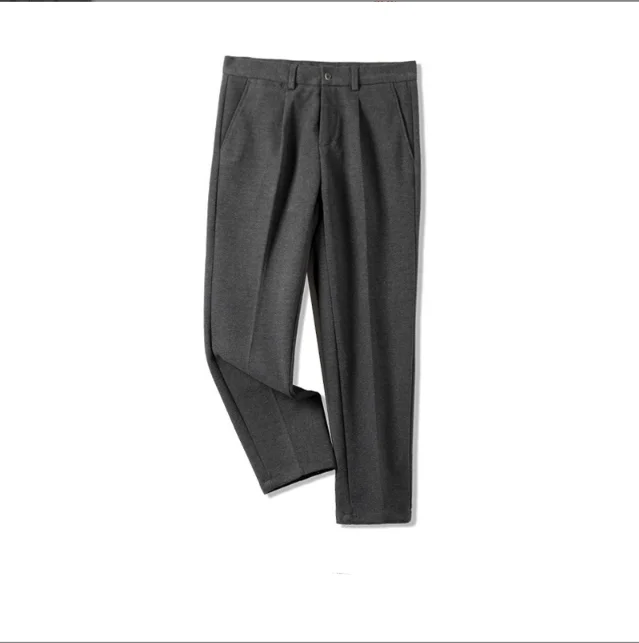 Custom OEM ODM brand casual classic wool soft light slim fit straight men dress chino khaki trousers pants