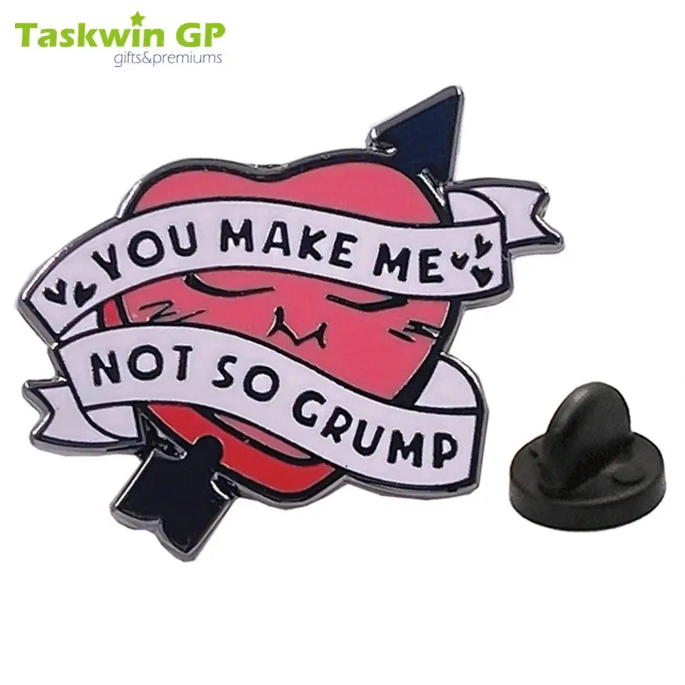 Taskwingifts custom logo fashion metal kawaii cute glitter soft enamel lapel pin badge love coat blank lapel hard enamel pin