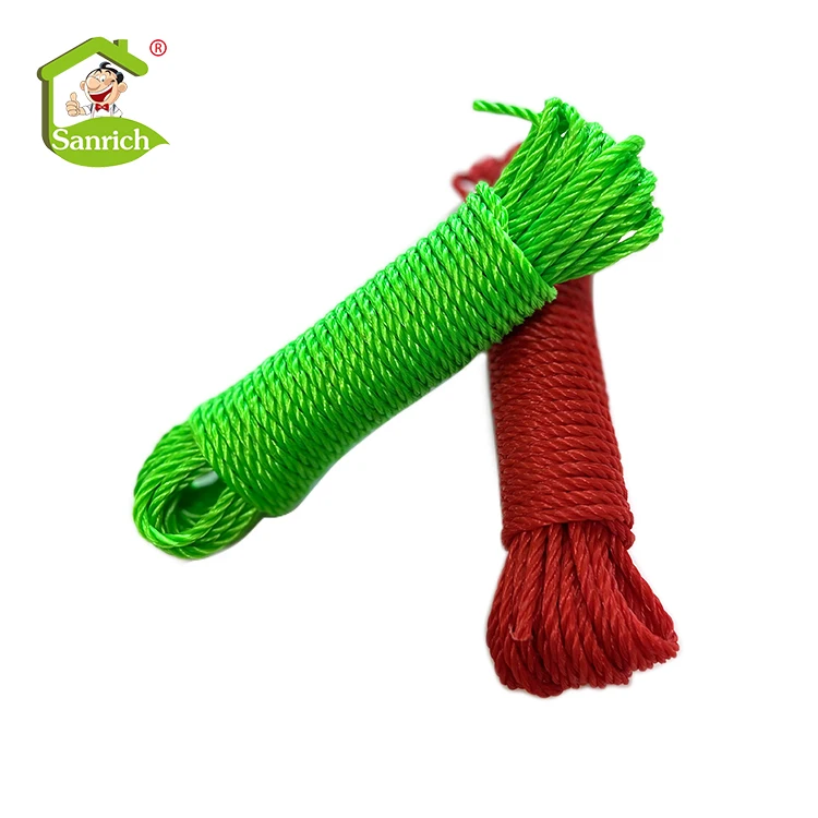 Made in china Mixed color clothesline 20m PP braided rope for wholesale