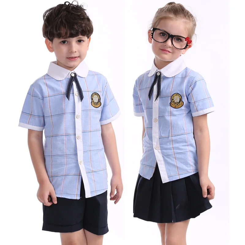 
Good Quality Factory New Designs Unisex Kids Primary School Uniform for Summer 