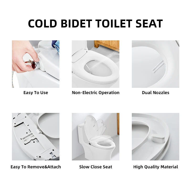 Manufacturer Square Toilet Seat Cover, Sanitary Ware Elongated Bidet Seat, Home Shattaf Toilet Seat Cover