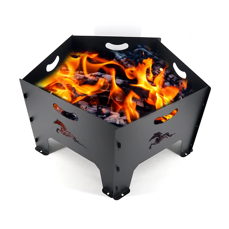 Portable Outdoor Firewood Stove High Carbon Steel fire pit patio heating tools HR-HK-008