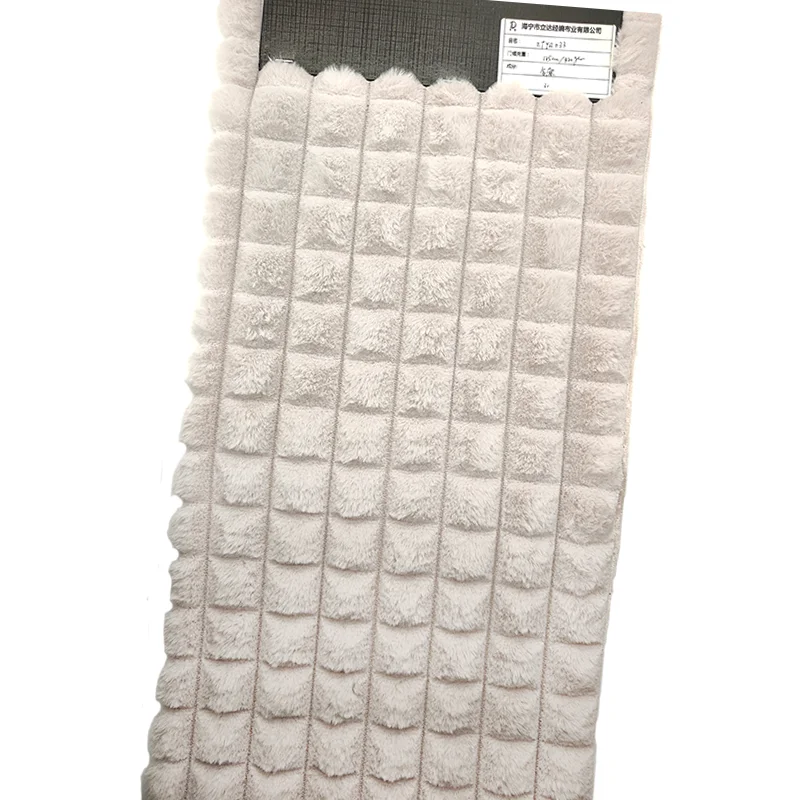 Plaids Artificial 100% Rabbit Polyester Fur Fabric Fake Rabbit Fur Fabric Long Pile plush velvet fabric for sofa garment toys
