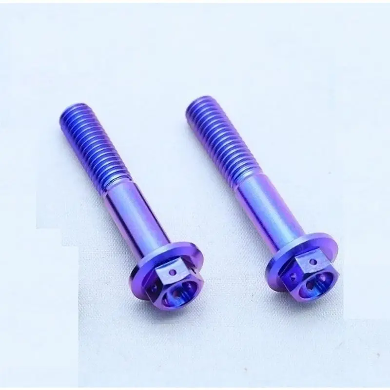 BRT High Strength Titanium Alloy Hex Drilled Flange M8 M10 M12 Gr2 Gr5 Grade 2 Grade 5 Anodized Hex Serrated Flange Bolt