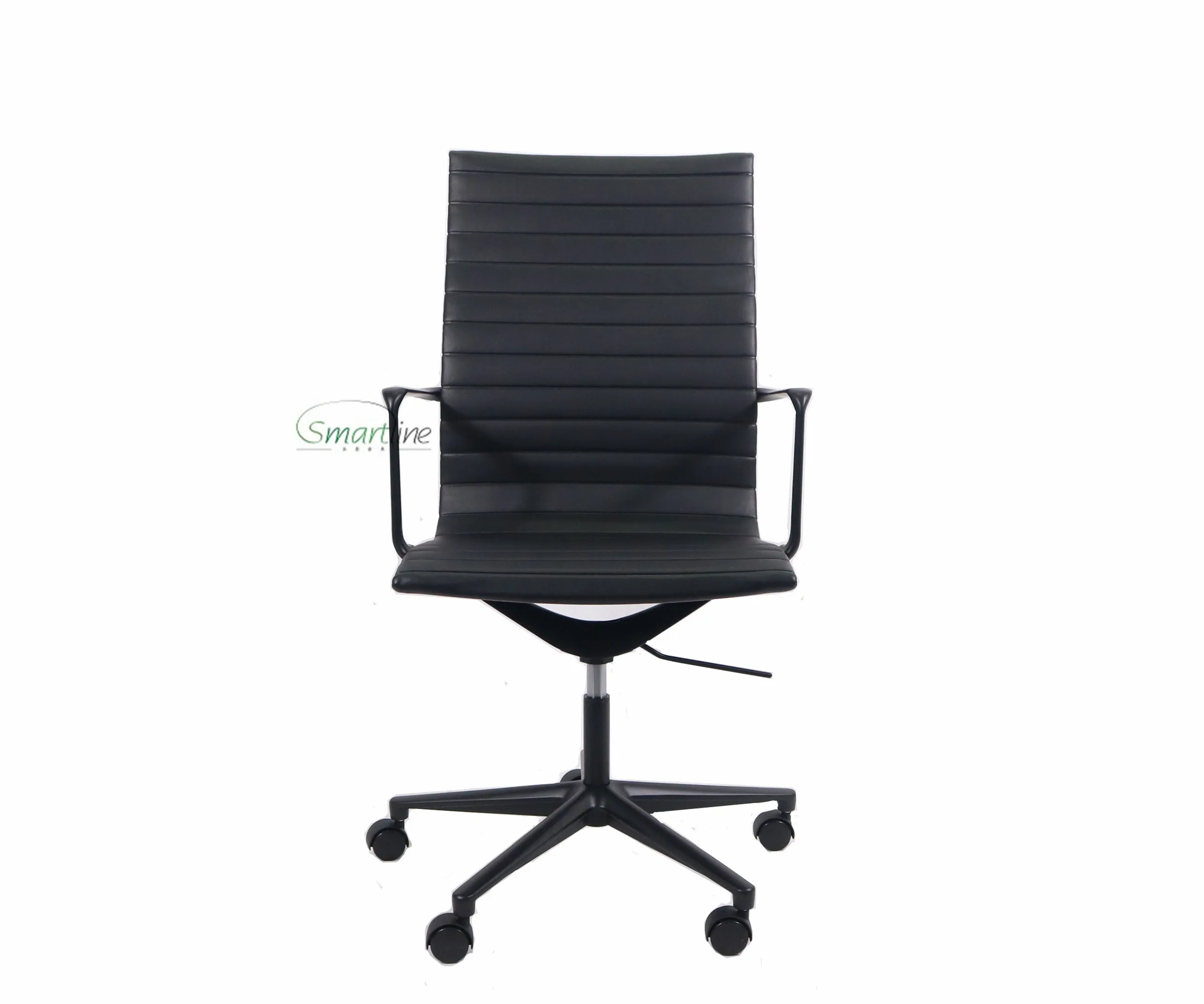 New design Black matted Ribbed  office chair top grain Italian leather executive chair