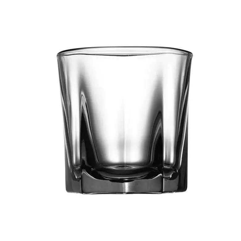 Linsen Cheap Unbreakable 250ml Whisky Liqueur Glass Cup Rock Korean Cut Crystal Wine Glassware Stripes Single Wall With Logo