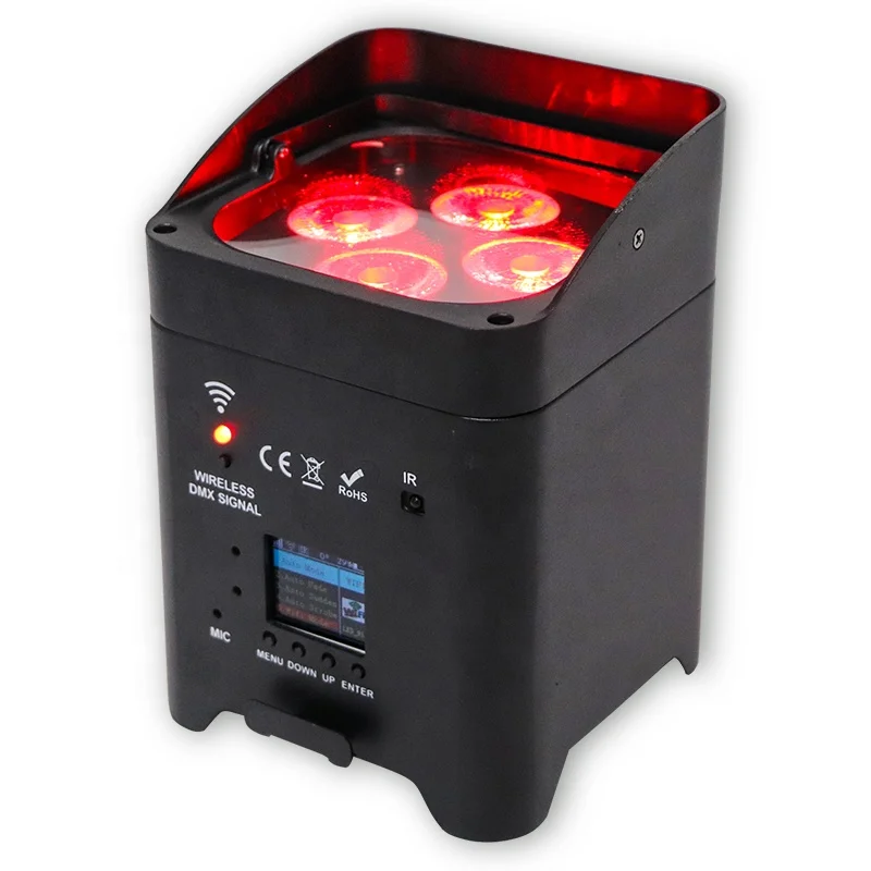 4x18w RGBWA UV 6in1 wireless battery powered led uplights