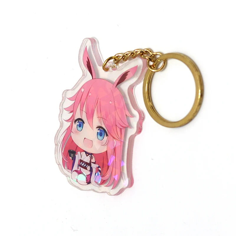 Manufacturing Printing Wholesale Custom Design Epoxy Resin Cute Shine Acrylic Keychain Machine As Promotional Gifts