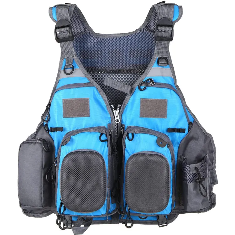 Kayak fishing life vest waterproof multi-pockets adjustable outdoor fishing vest for swimming sailing boating kayak floating