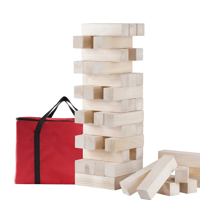 Colorful wooden tumbling tower blocks family game giant tumbling tower timber toy wooden building block toy