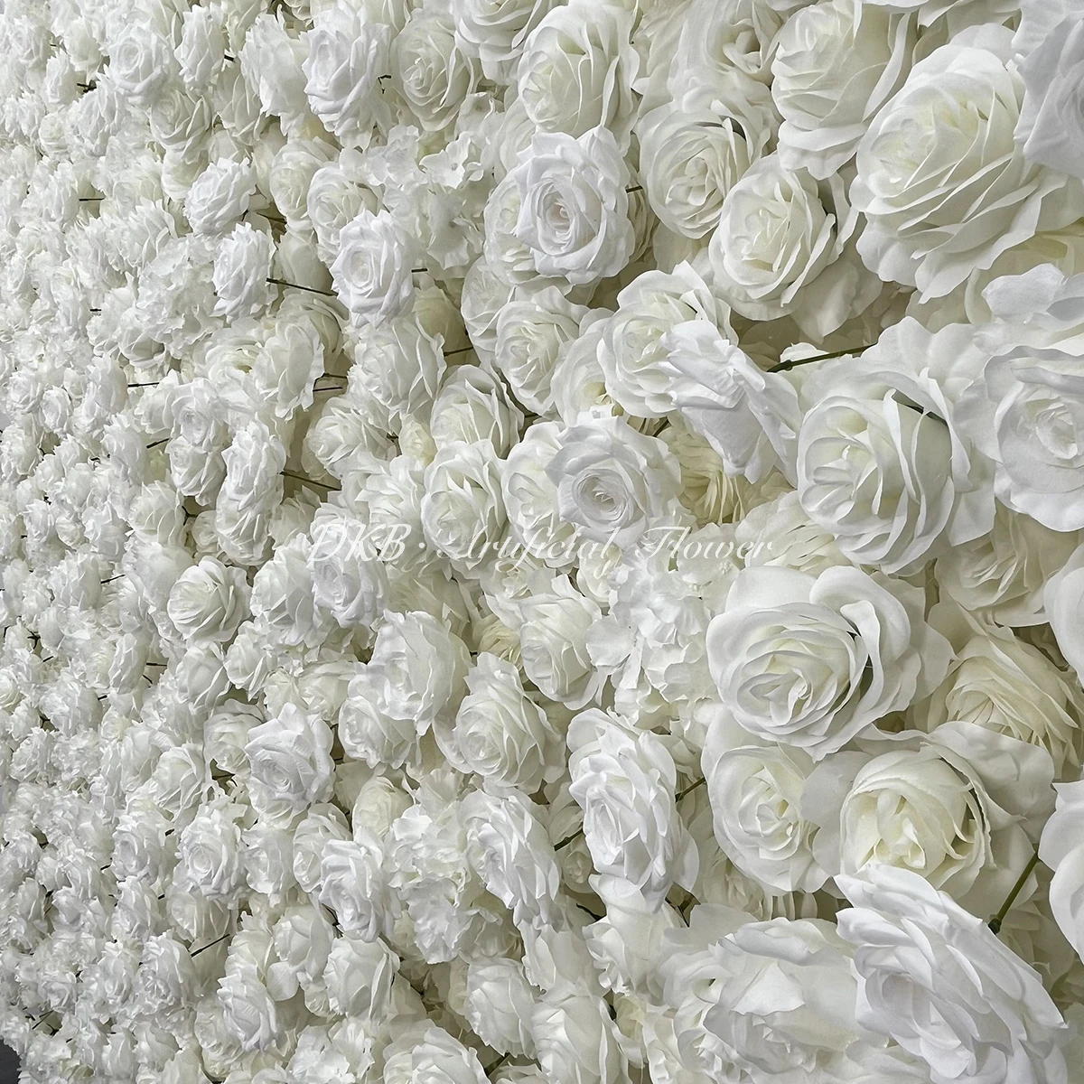 Wedding Event Floral 5D/8D Artificial Silk white Rose Flower Wall Wedding Home Party Decoration Stage Backdrop