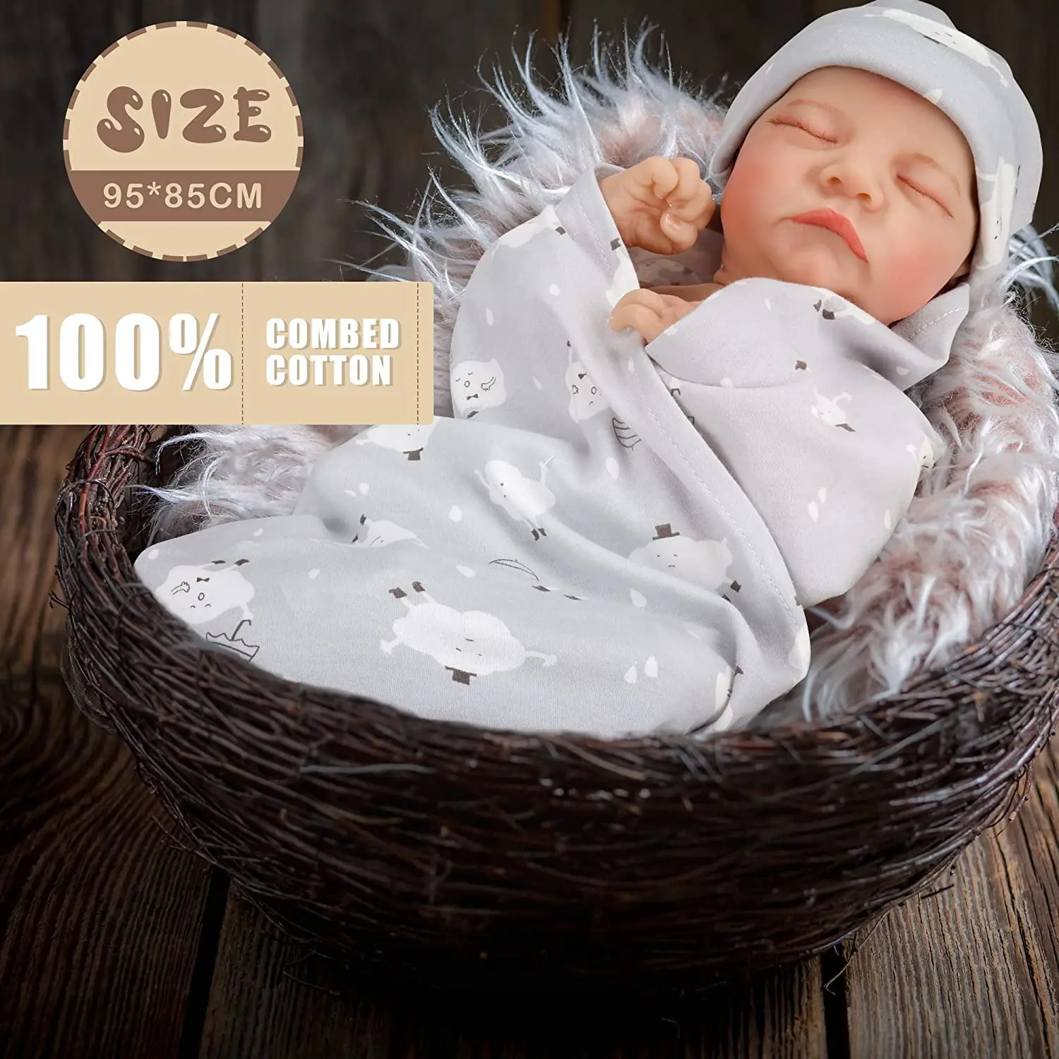New Born Baby Gifts Sets Essentials for Baby Includes Swaddle Blanket and Hat Set Packs New Born Socks
